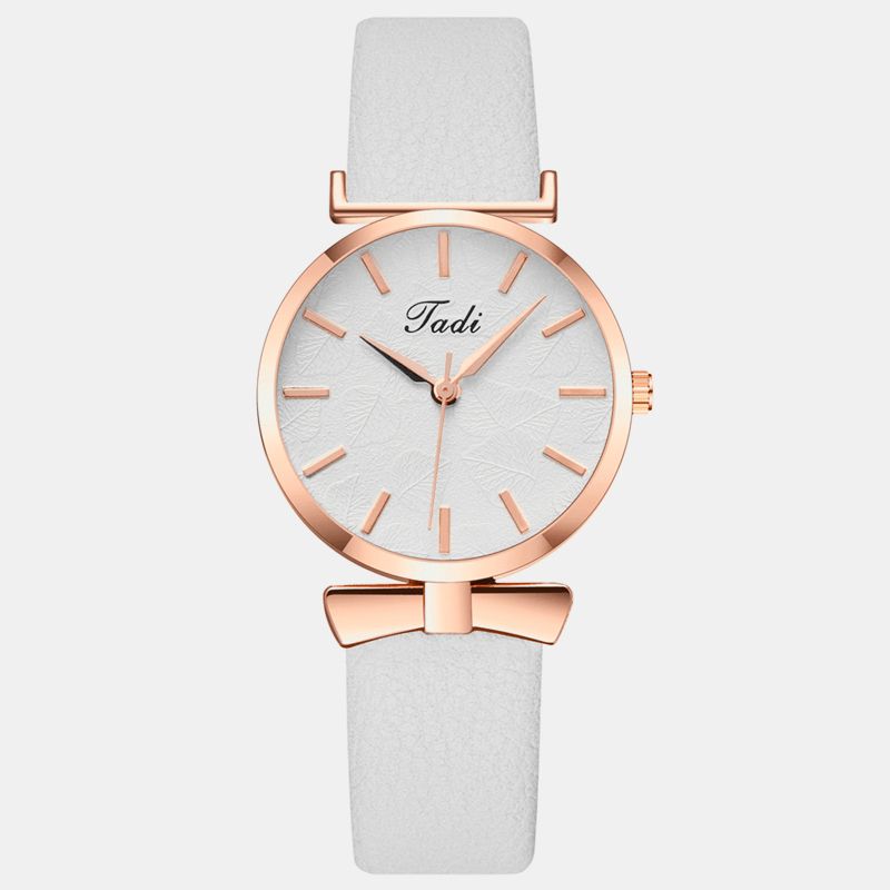 Mode Casual Eleganta Kvinnor Klockor Läder Band Urtavla Rose Gold Handled Legering Fodral Kvartsur