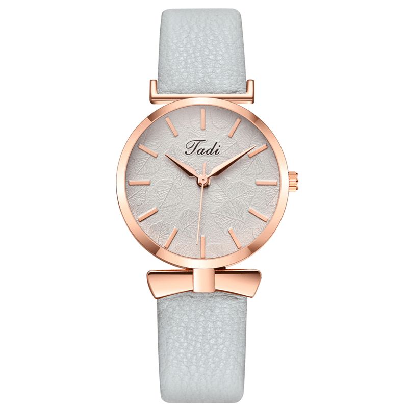 Mode Casual Eleganta Kvinnor Klockor Läder Band Urtavla Rose Gold Handled Legering Fodral Kvartsur