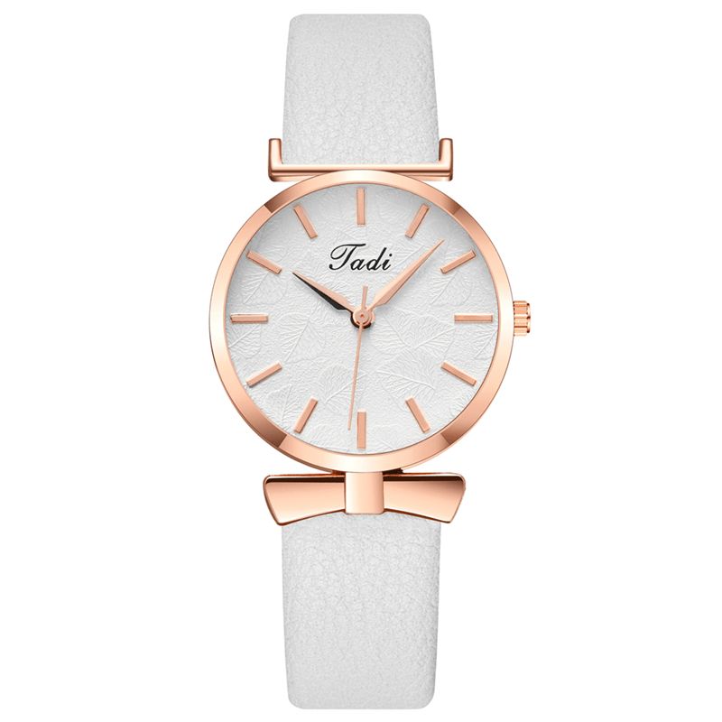 Mode Casual Eleganta Kvinnor Klockor Läder Band Urtavla Rose Gold Handled Legering Fodral Kvartsur