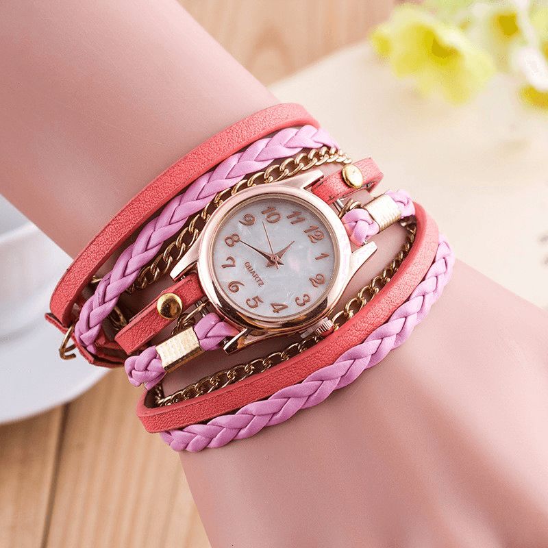 Mode Casual Shell Yta Diamond Armband Watch Dam Kvartsur