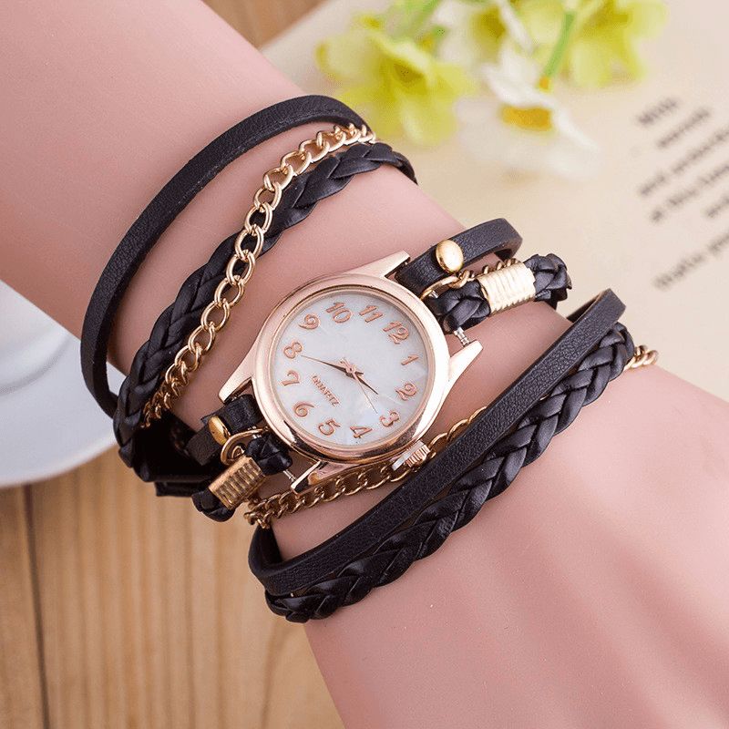 Mode Casual Shell Yta Diamond Armband Watch Dam Kvartsur