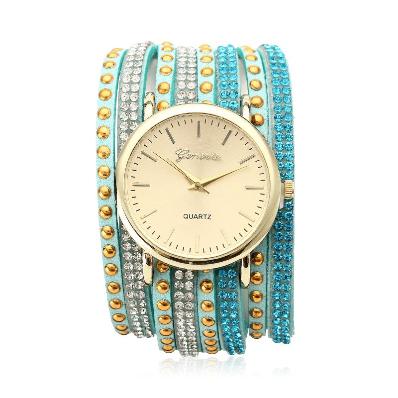 Mode Circle Armband Diamond Dam Watch Kvartsur