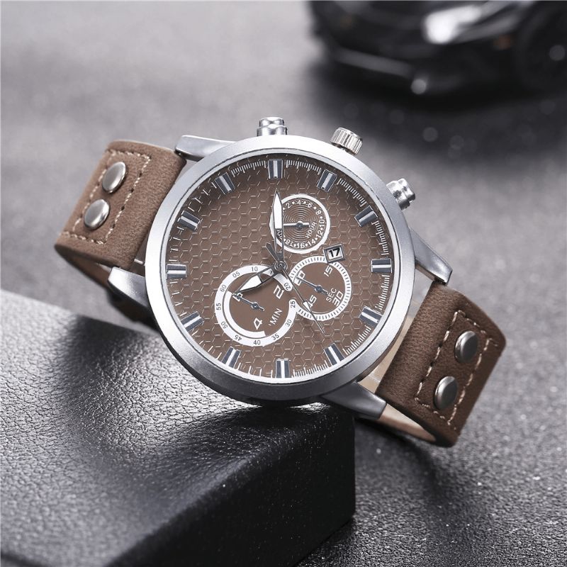 Mode Elegant Alloy Sport Business Casual Bälte Herrklocka Kvartsur