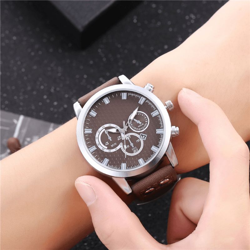 Mode Elegant Alloy Sport Business Casual Bälte Herrklocka Kvartsur