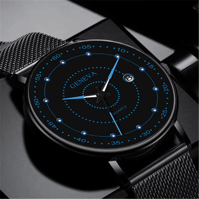 Mode Legering Herr Business Watch Dekorerad Pointer Luminous Kvartsur