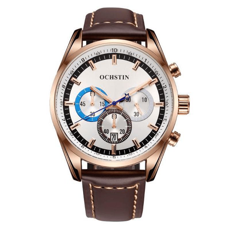 Ochstin 6046G Herr Kvartsur Luxury Läderrem Business Watch