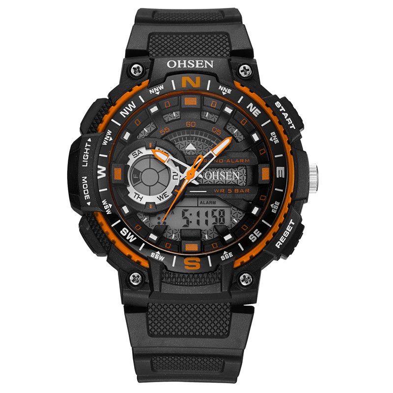 Ohsen Ad1705 Digital Watch Dual Display Multifunktion Led Sport Simning Herrklocka