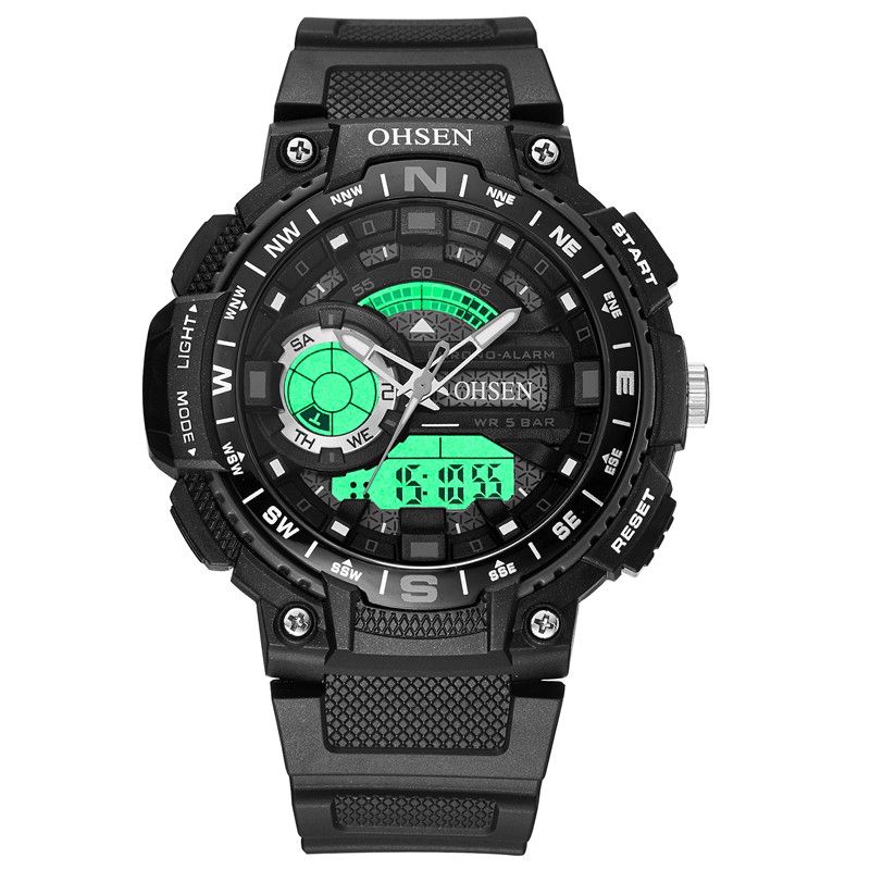 Ohsen Ad1705 Digital Watch Dual Display Multifunktion Led Sport Simning Herrklocka