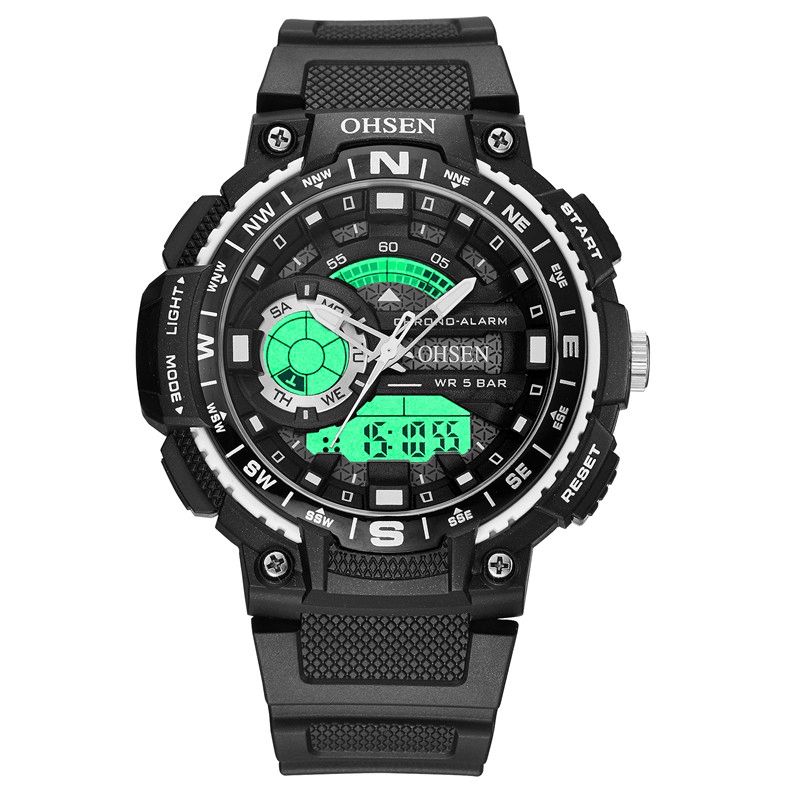 Ohsen Ad1705 Digital Watch Dual Display Multifunktion Led Sport Simning Herrklocka