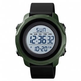 Outdoor Sport Herrklocka Big Dial 50M Vattentät Alarm Lysande Kalender Multifunktion Digital Watch