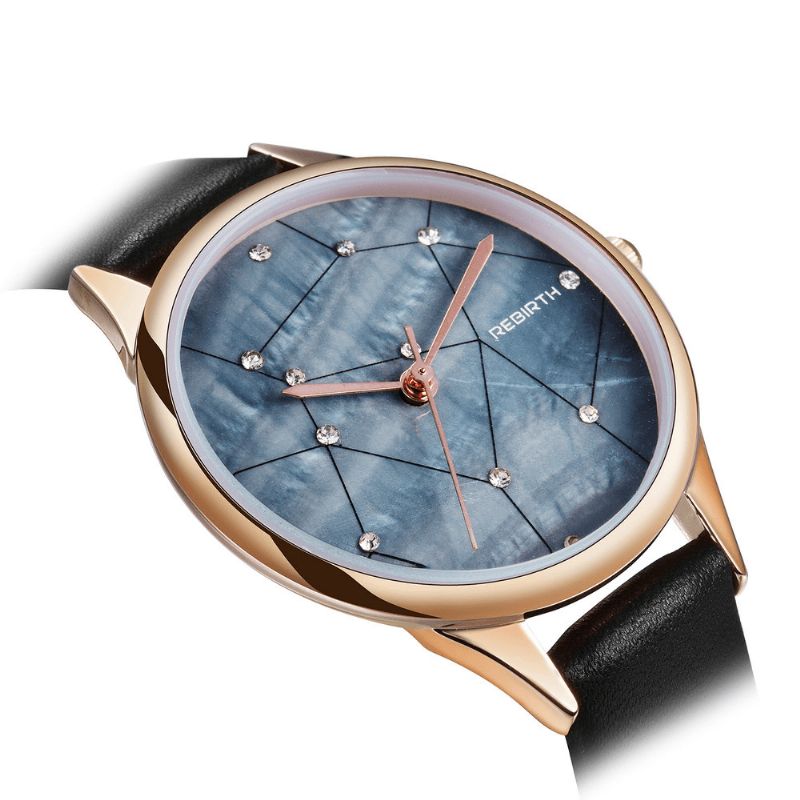 Rebirth Re086 Starry Sky Dam Armbandsur Rose Gold Case Kvartsur