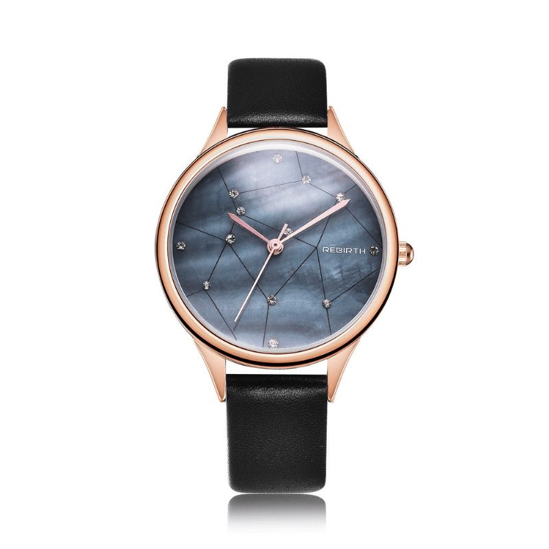 Rebirth Re086 Starry Sky Dam Armbandsur Rose Gold Case Kvartsur