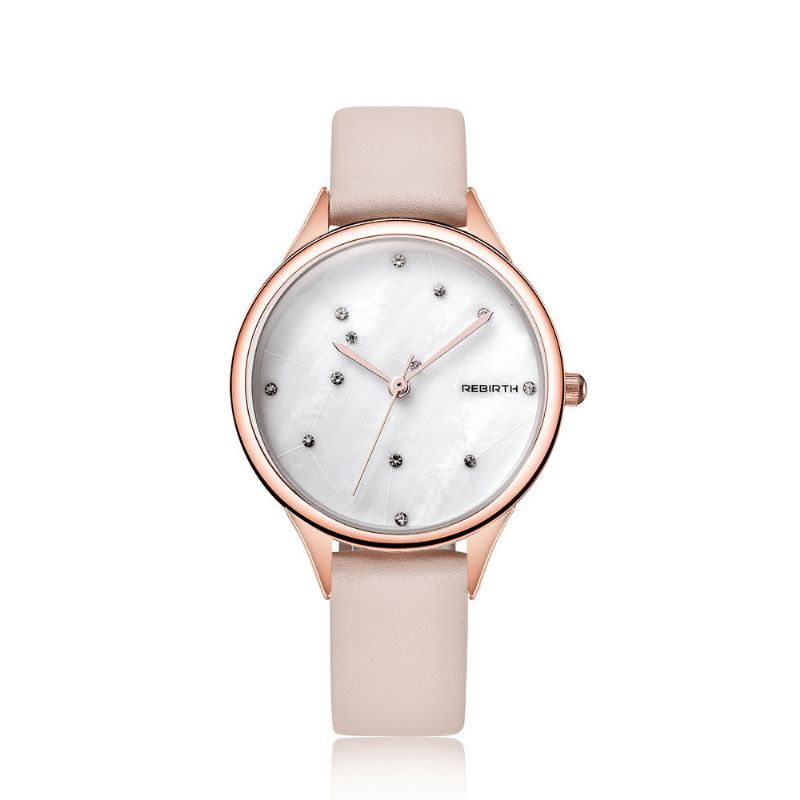 Rebirth Re086 Starry Sky Dam Armbandsur Rose Gold Case Kvartsur