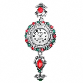 Revelry R1097 Flower Dial Retro Style Damarmbandsur Crystal Kvartsur