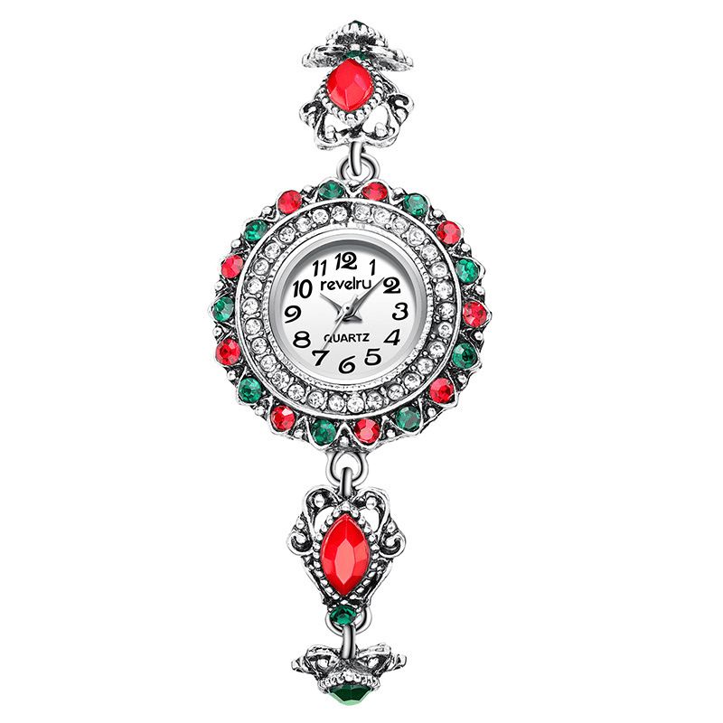 Revelry R1097 Flower Dial Retro Style Damarmbandsur Crystal Kvartsur