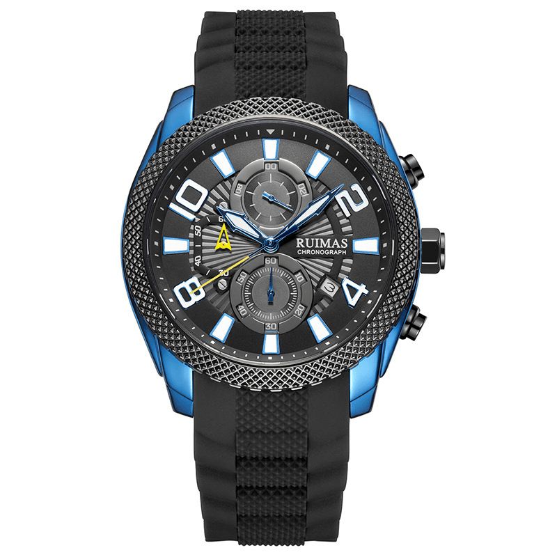 Ruiams 584 Mode Herrklocka Vattentät Lysande Datumvisning Chronograph Sport Kvartsur