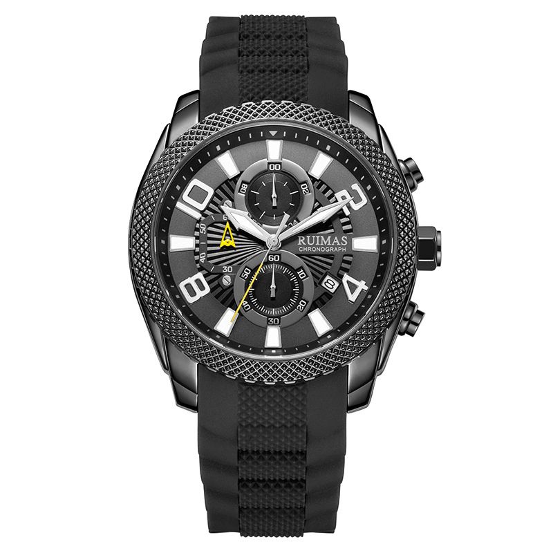 Ruiams 584 Mode Herrklocka Vattentät Lysande Datumvisning Chronograph Sport Kvartsur