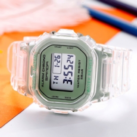 Sanda 2009 Transparent Rem Fresh Color Mode Luminous Display Stoppur Coupole Digital Watch