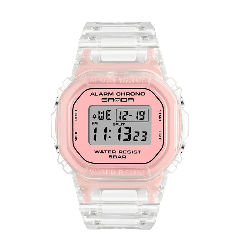 Sanda 2009 Transparent Rem Fresh Color Mode Luminous Display Stoppur Coupole Digital Watch