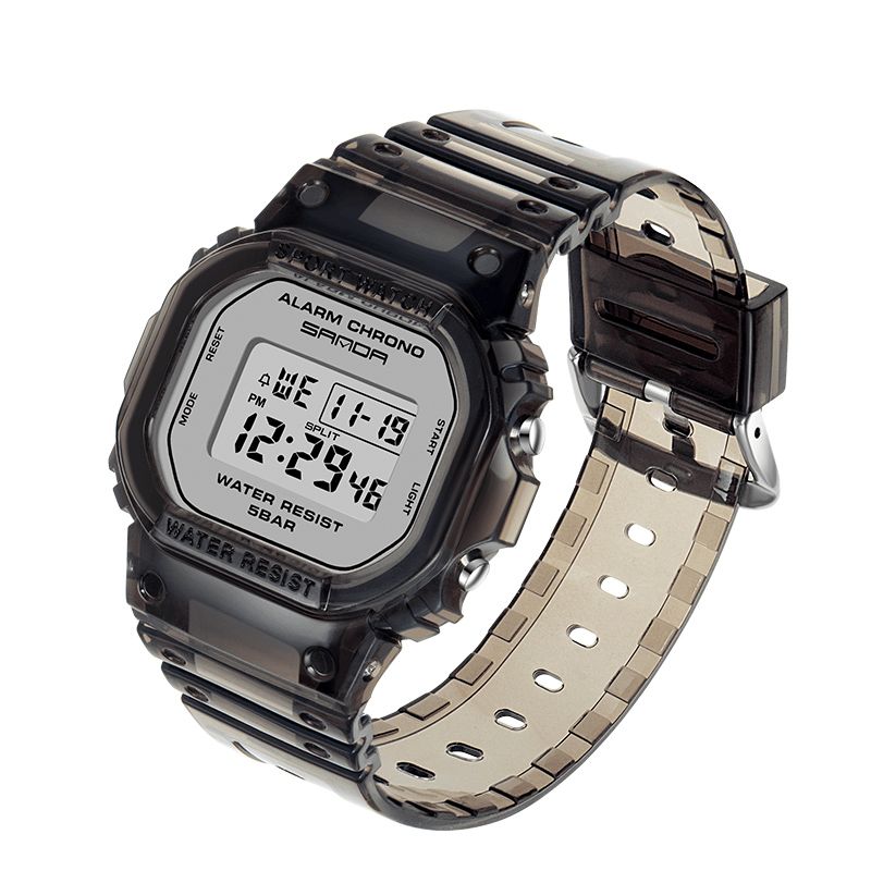 Sanda 2009 Transparent Rem Fresh Color Mode Luminous Display Stoppur Coupole Digital Watch