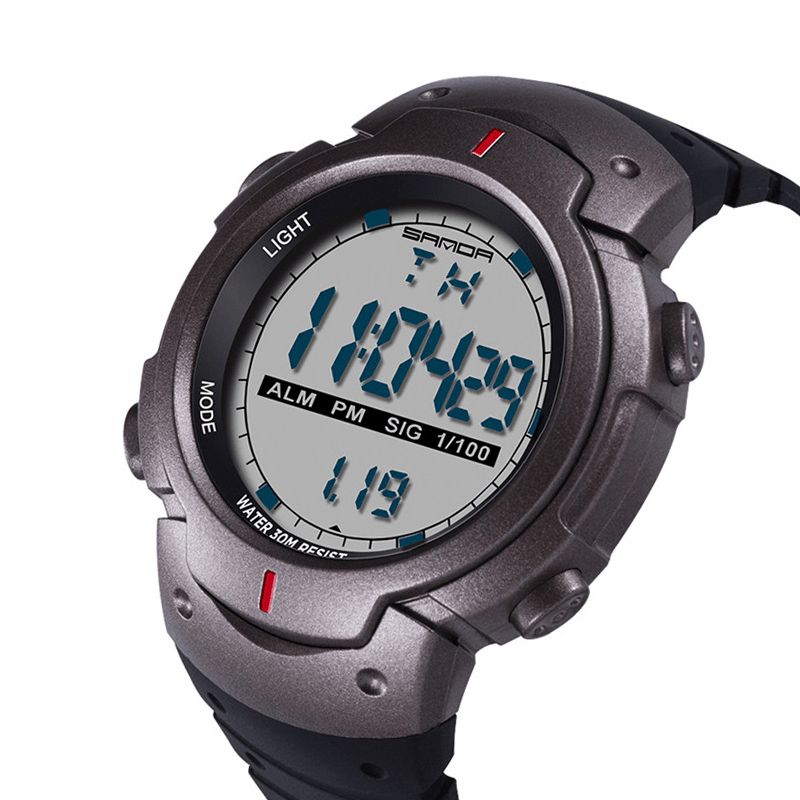 Sanda 269 Digital Watch Luminous Motion Timing Stoppur Kalender Alarm Watch Outdoor Sport Watch