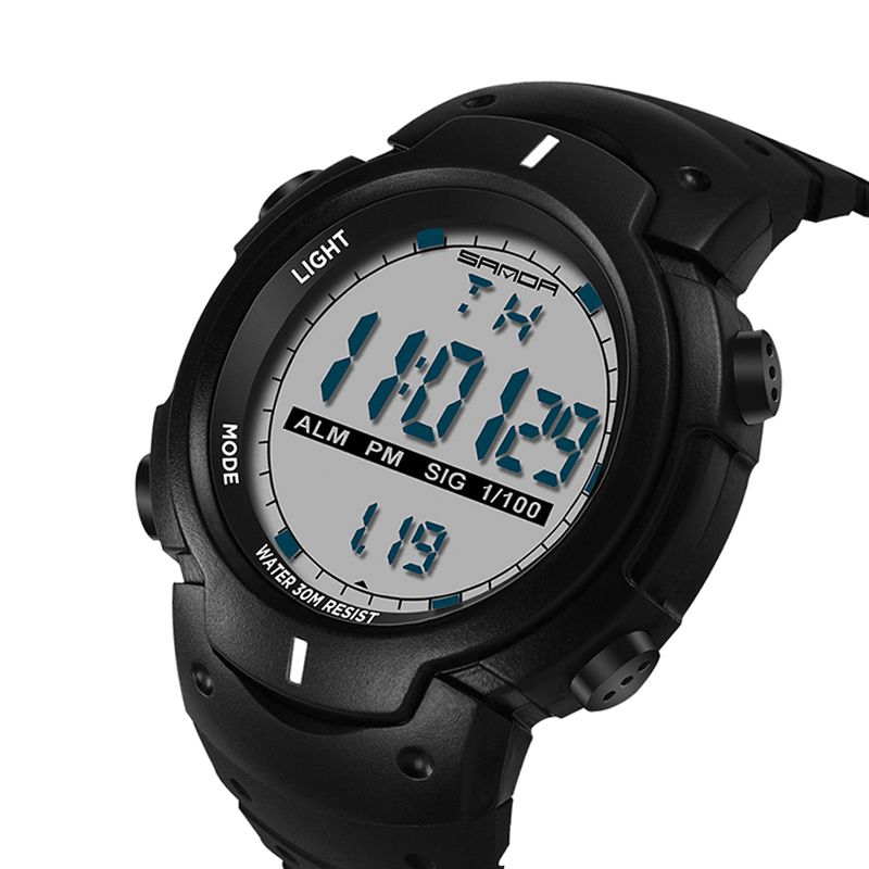 Sanda 269 Digital Watch Luminous Motion Timing Stoppur Kalender Alarm Watch Outdoor Sport Watch