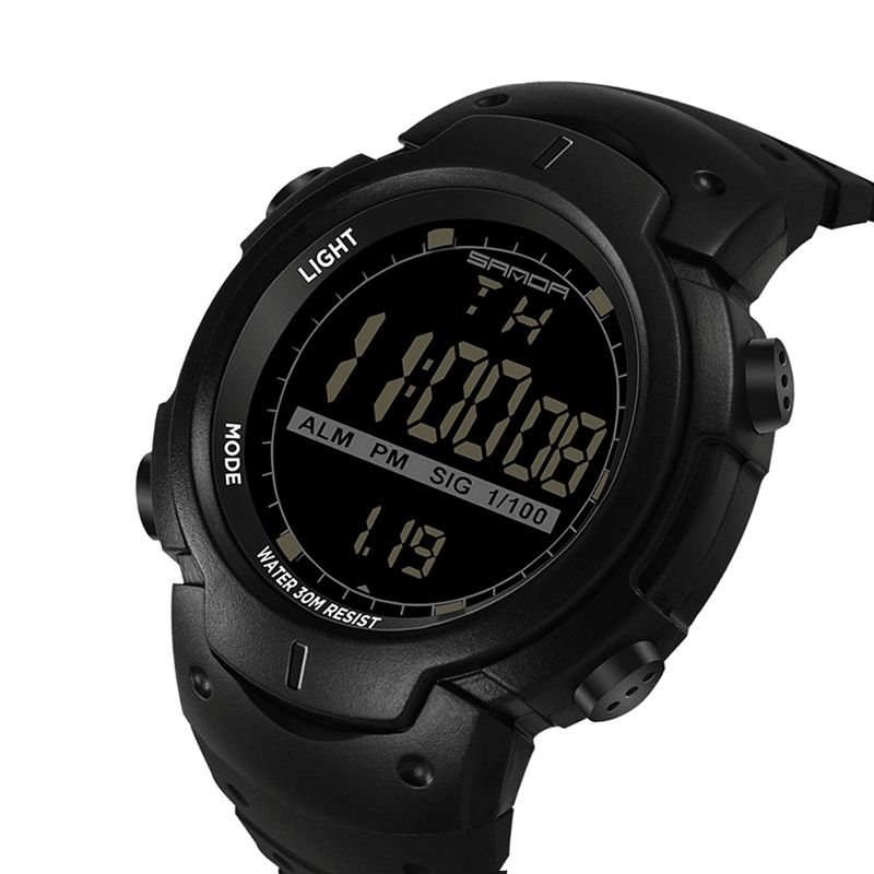 Sanda 269 Digital Watch Luminous Motion Timing Stoppur Kalender Alarm Watch Outdoor Sport Watch