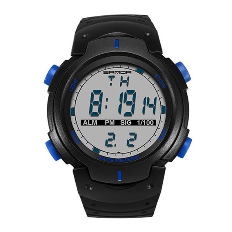 Sanda 269 Digital Watch Luminous Motion Timing Stoppur Kalender Alarm Watch Outdoor Sport Watch