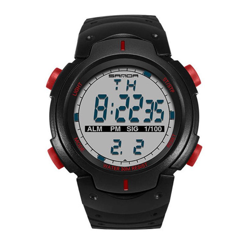 Sanda 269 Digital Watch Luminous Motion Timing Stoppur Kalender Alarm Watch Outdoor Sport Watch