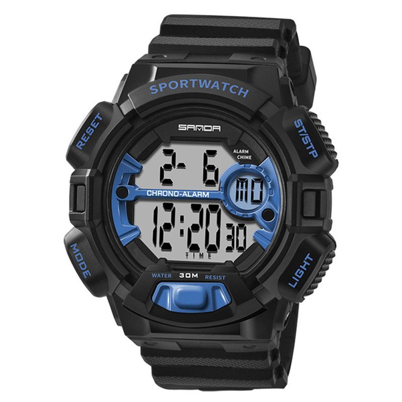 Sanda 319 Digital Watch Lysande Display Kalender Alarm Stoppur Watch Outdoor Sport Watch