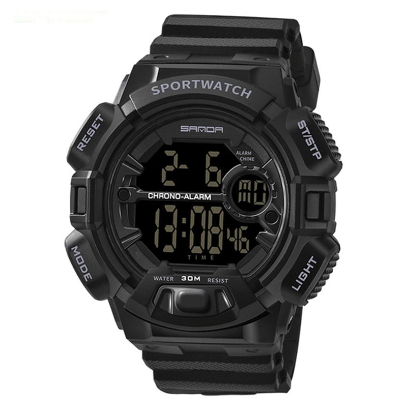 Sanda 319 Digital Watch Lysande Display Kalender Alarm Stoppur Watch Outdoor Sport Watch