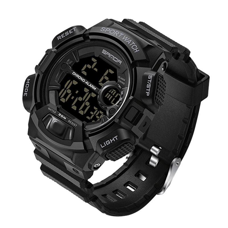 Sanda 319 Digital Watch Lysande Display Kalender Alarm Stoppur Watch Outdoor Sport Watch