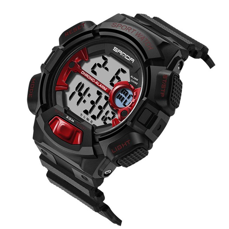 Sanda 319 Digital Watch Lysande Display Kalender Alarm Stoppur Watch Outdoor Sport Watch