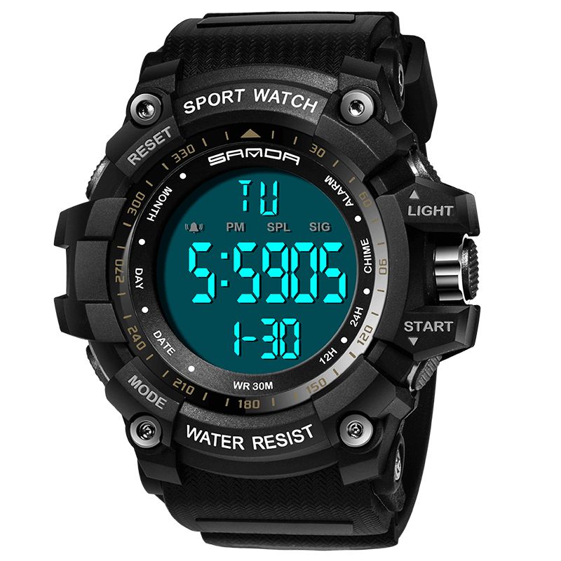 Sanda 359 Digital Watch Military Multifunction Stoptwatch Waterproof Student Herr Watch