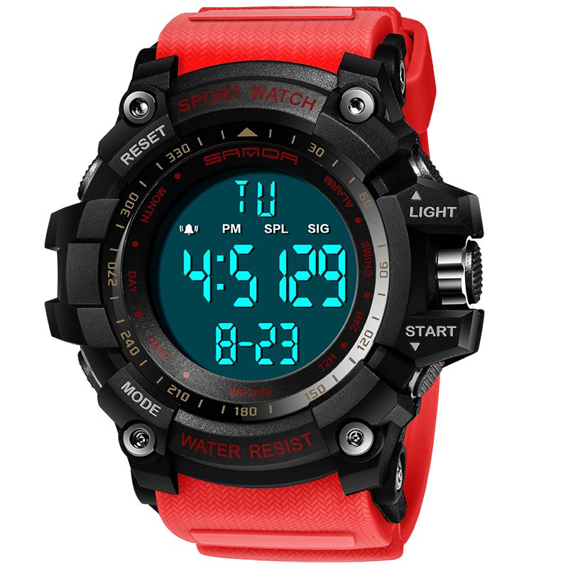 Sanda 359 Digital Watch Military Multifunction Stoptwatch Waterproof Student Herr Watch