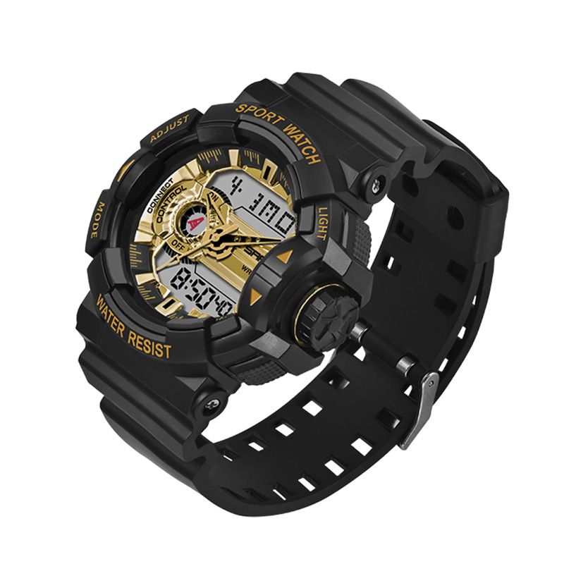 Sanda 599 Luminous Display Candar Stoppur Herr Mode Sportklocka Dual Display Digital Watch