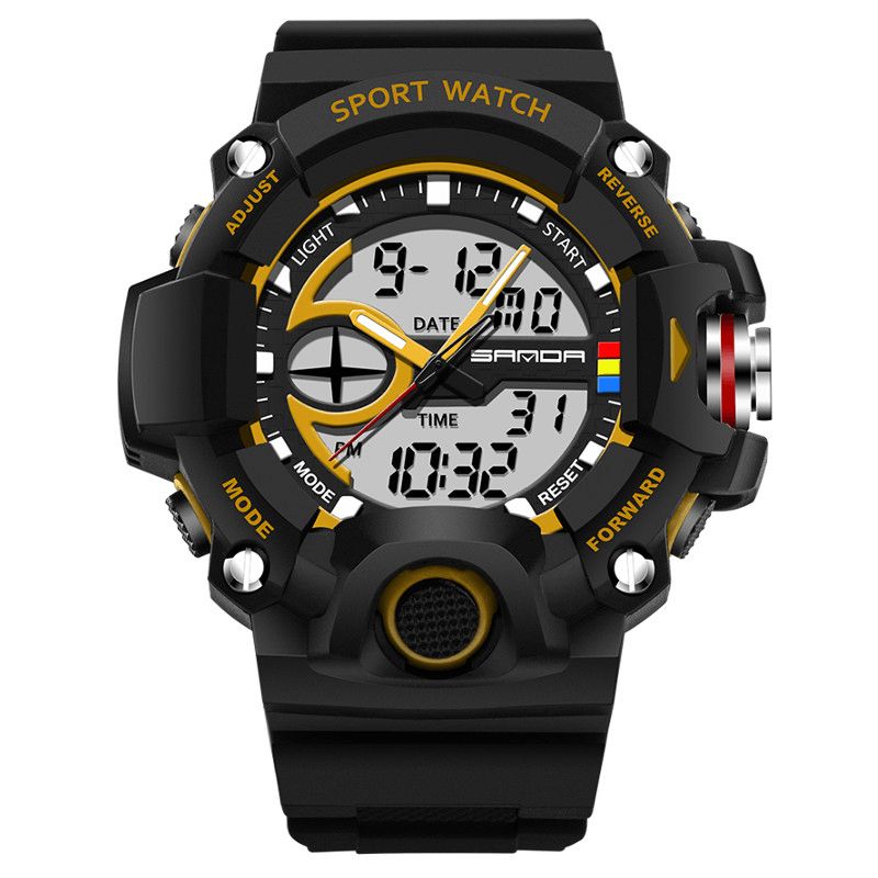 Sanda 715 Dual Display Multi-Function Sport Stoppur Outdoor Mode Män Digital Watch