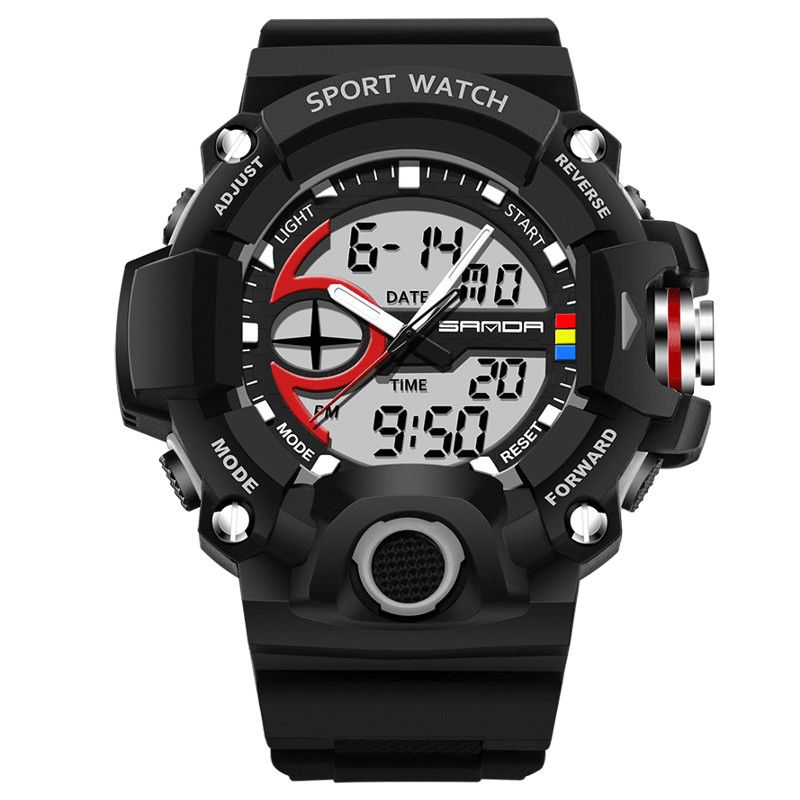 Sanda 715 Dual Display Multi-Function Sport Stoppur Outdoor Mode Män Digital Watch