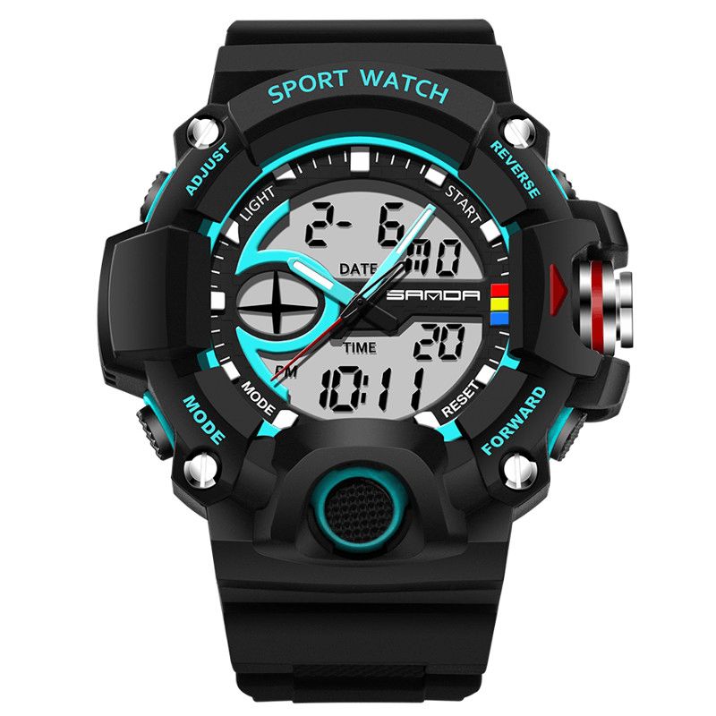 Sanda 715 Dual Display Multi-Function Sport Stoppur Outdoor Mode Män Digital Watch