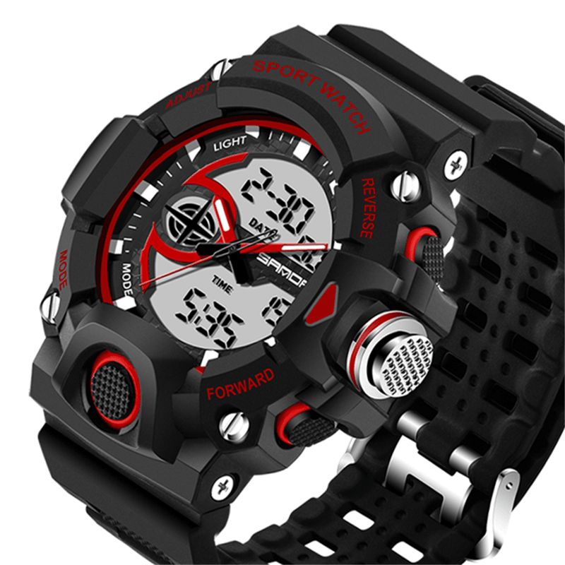 Sanda 715 Dual Display Multi-Function Sport Stoppur Outdoor Mode Män Digital Watch