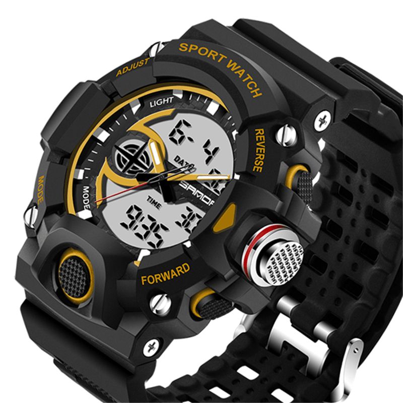 Sanda 715 Dual Display Multi-Function Sport Stoppur Outdoor Mode Män Digital Watch