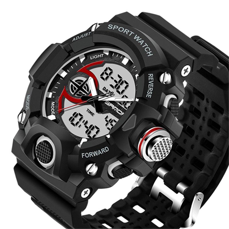 Sanda 715 Dual Display Multi-Function Sport Stoppur Outdoor Mode Män Digital Watch