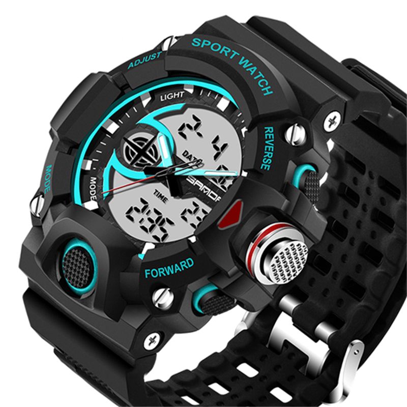 Sanda 715 Dual Display Multi-Function Sport Stoppur Outdoor Mode Män Digital Watch