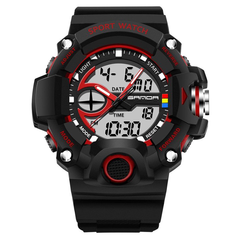 Sanda 715 Dual Display Multi-Function Sport Stoppur Outdoor Mode Män Digital Watch