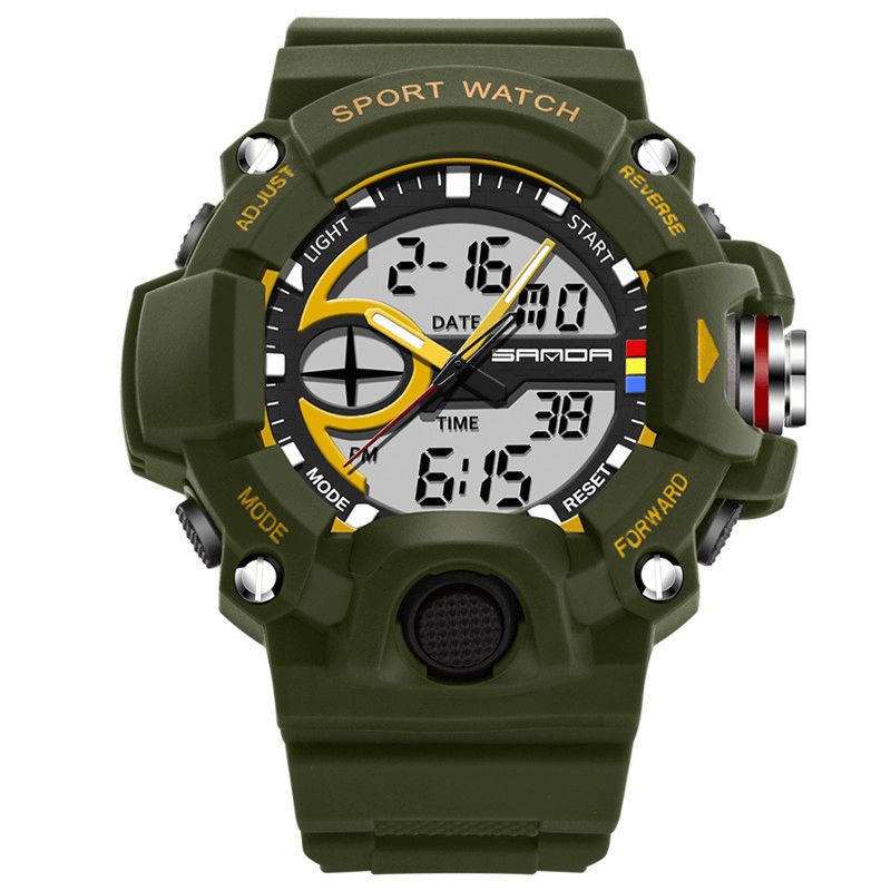 Sanda 715 Dual Display Multi-Function Sport Stoppur Outdoor Mode Män Digital Watch