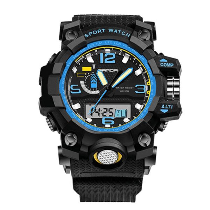 Sanda 732 Mode Led Display Herrklocka 30M Vattentät Sport Digital Watch