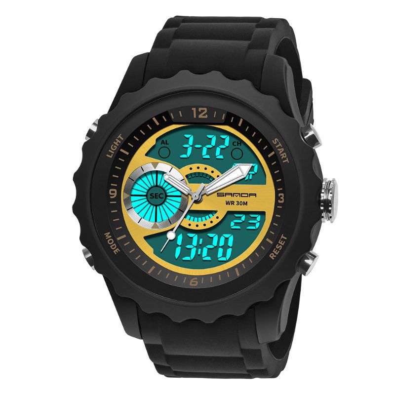 Sanda 769 Dual Digital Digital Watch Herr Pu Stoppur Luminous Display Calendar Outdoor Sport Watch