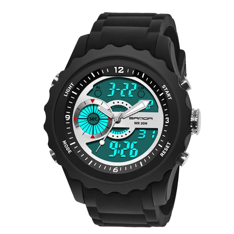 Sanda 769 Dual Digital Digital Watch Herr Pu Stoppur Luminous Display Calendar Outdoor Sport Watch