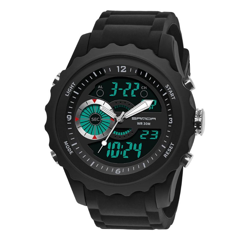 Sanda 769 Dual Digital Digital Watch Herr Pu Stoppur Luminous Display Calendar Outdoor Sport Watch