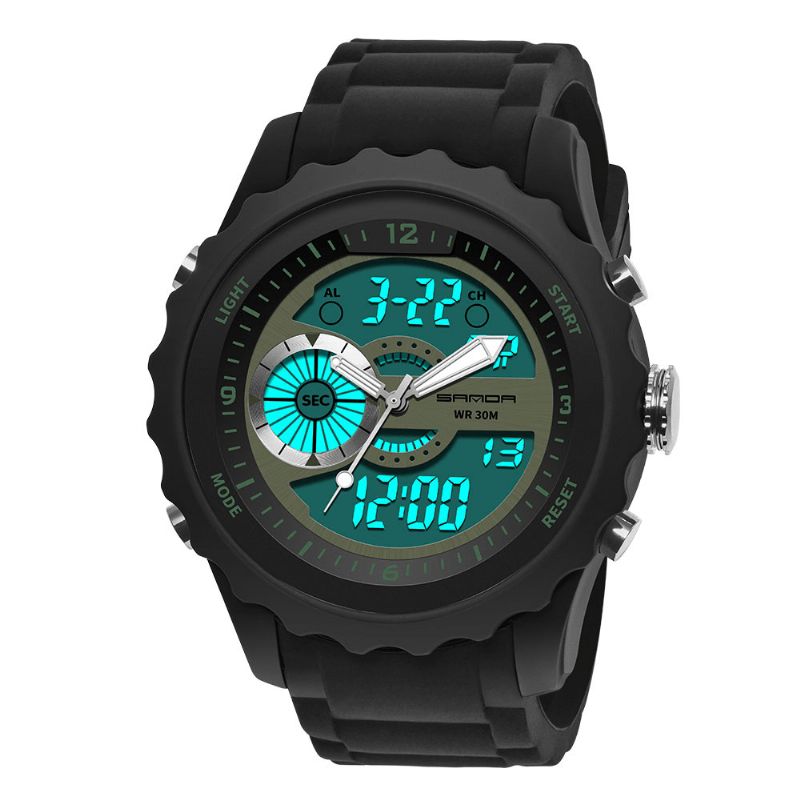 Sanda 769 Dual Digital Digital Watch Herr Pu Stoppur Luminous Display Calendar Outdoor Sport Watch